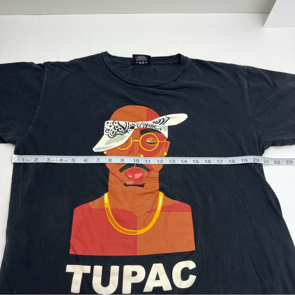Tupac Shakur Cross Colours Shirt Tee Adult Large Black Graphic Rap 90s *FLAW - Picture 7 of 9